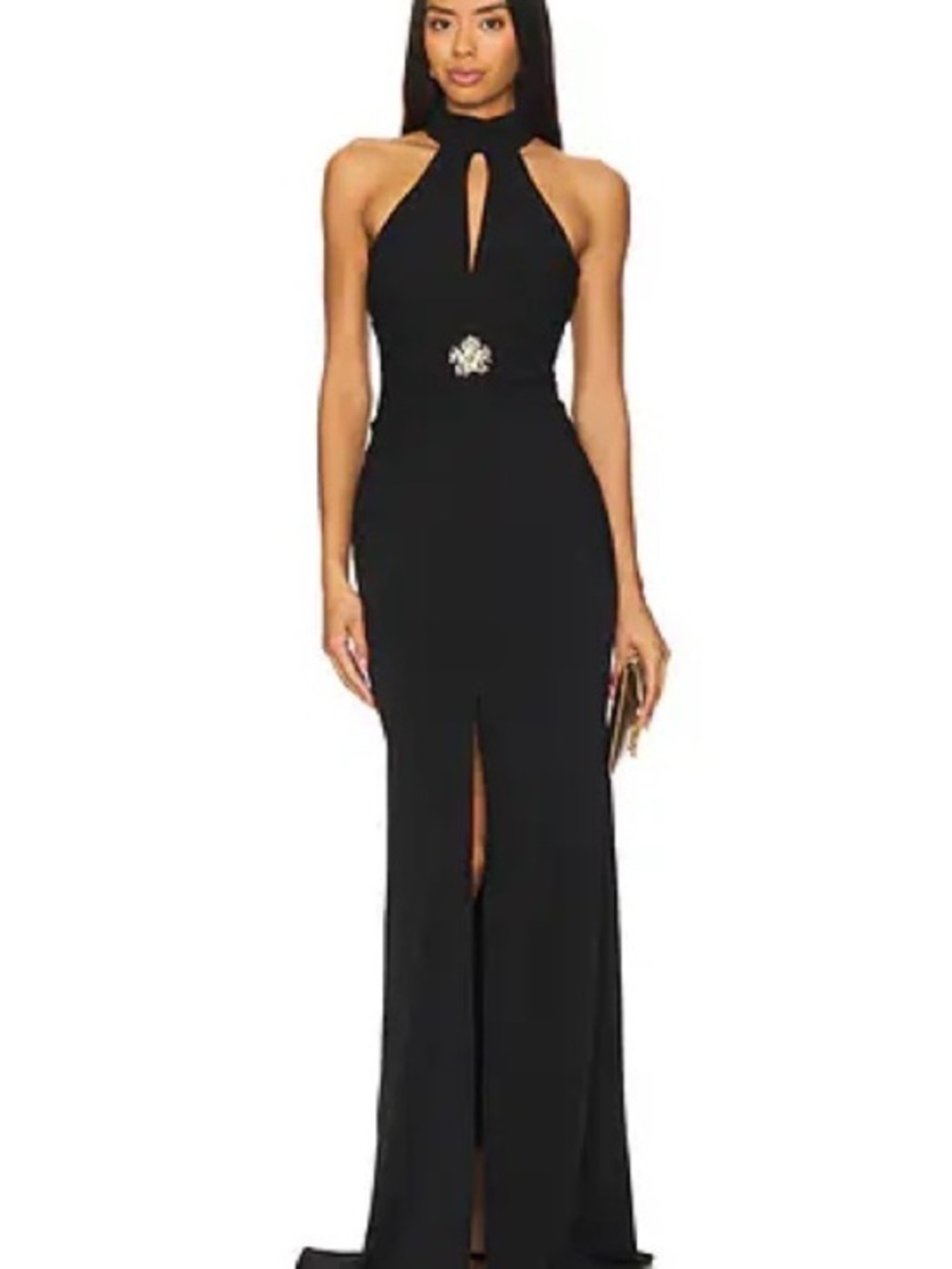 Cinq a Sept Sandry Keyhole Cutout Halter Neck Sleeveless Gown Size 4 $695
